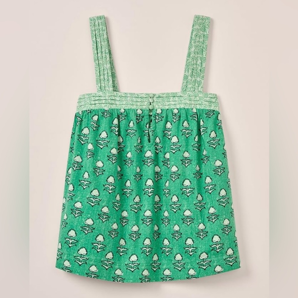 Johnnie-O Elin Block Print Tank Top Ming Green Women’s Size Small